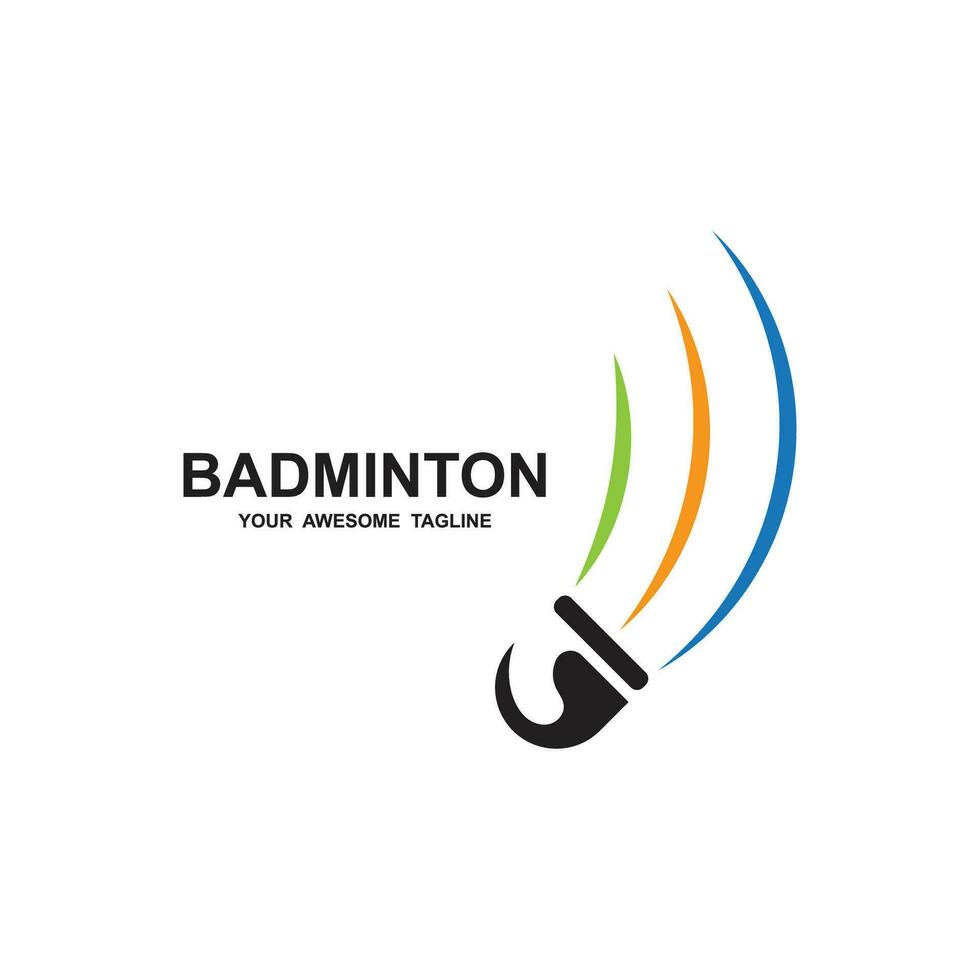 badminton logo vector icon illustration design