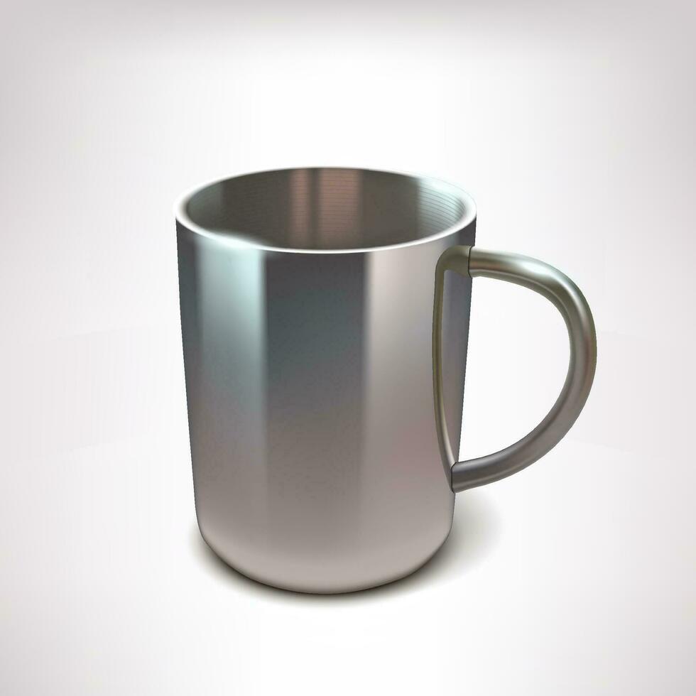 reflective steel cup vector