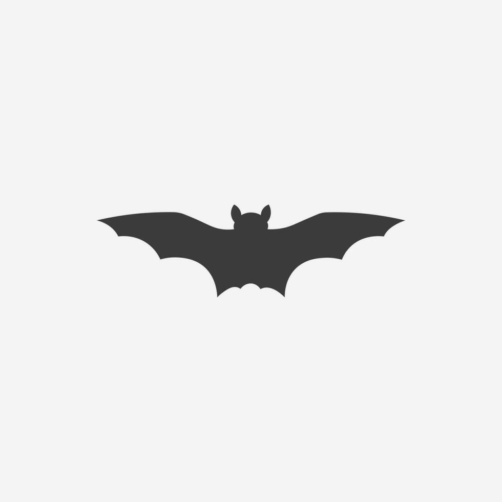 Bat with open wings icon vector. Vampire, Halloween holiday symbol sign vector