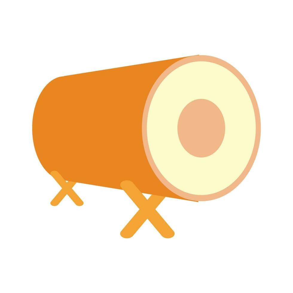 Isolated drum on a white background, Vector illustration. Eps 10. drum icon image vector illustration design  orange and green color tone. mosque drum