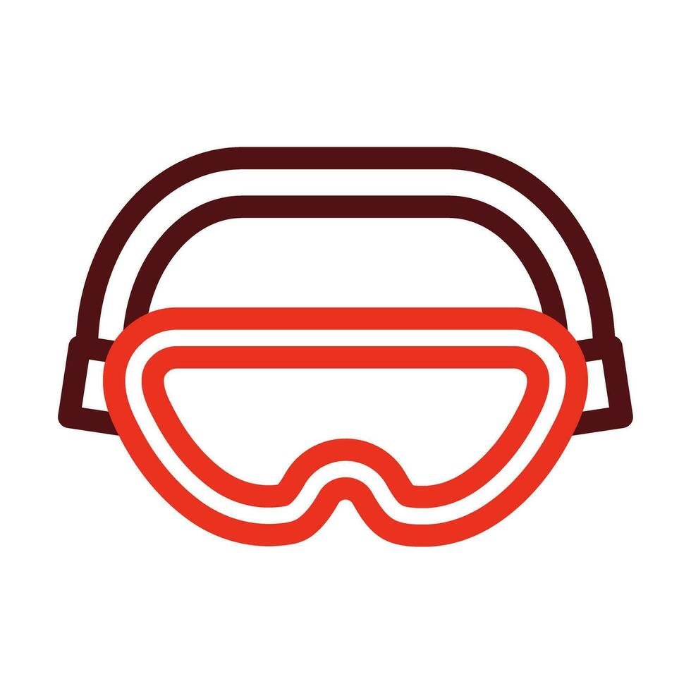 Safety Goggle Vector Thick Line Two Color Icons For Personal And Commercial Use.