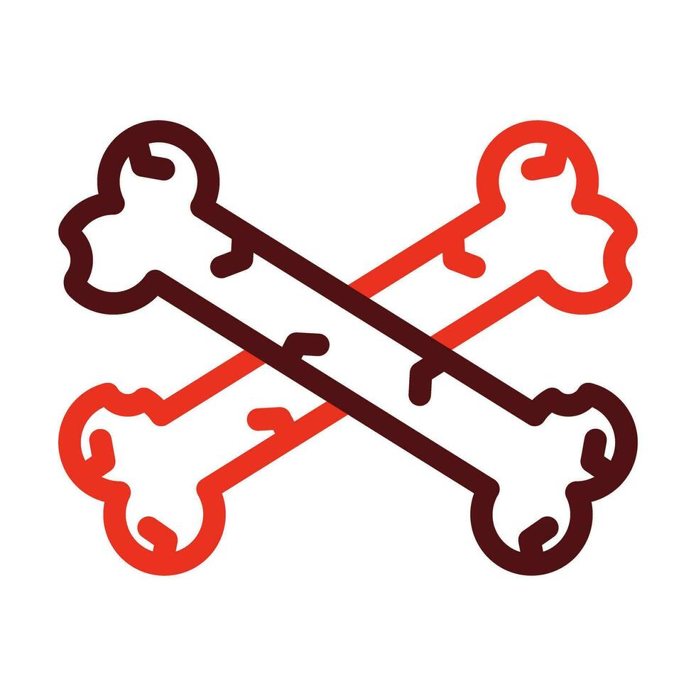 Bones Vector Thick Line Two Color Icons For Personal And Commercial Use.
