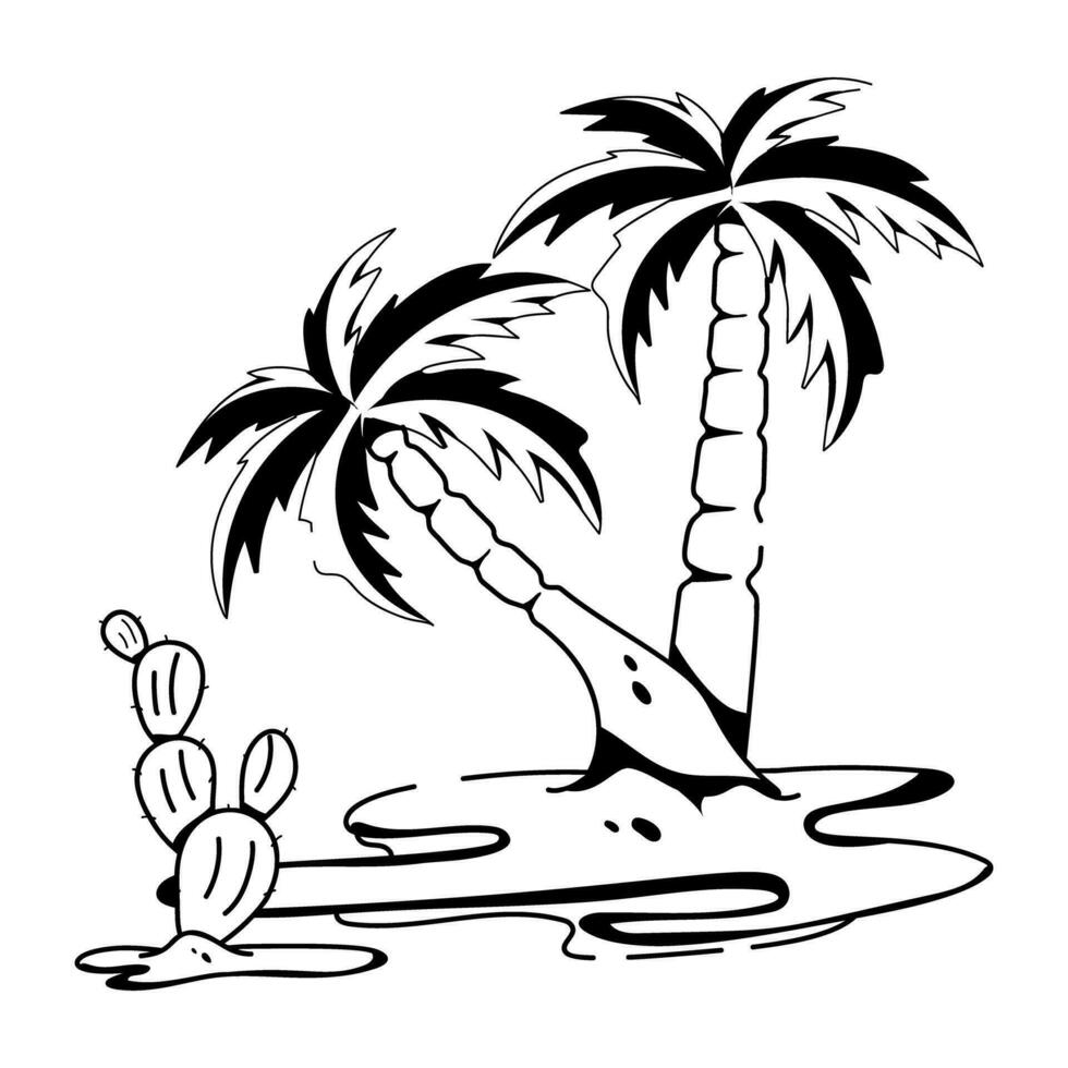 Trendy Island Trees vector