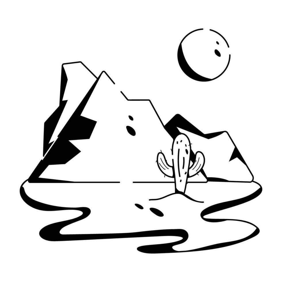Trendy Rock Mountains vector