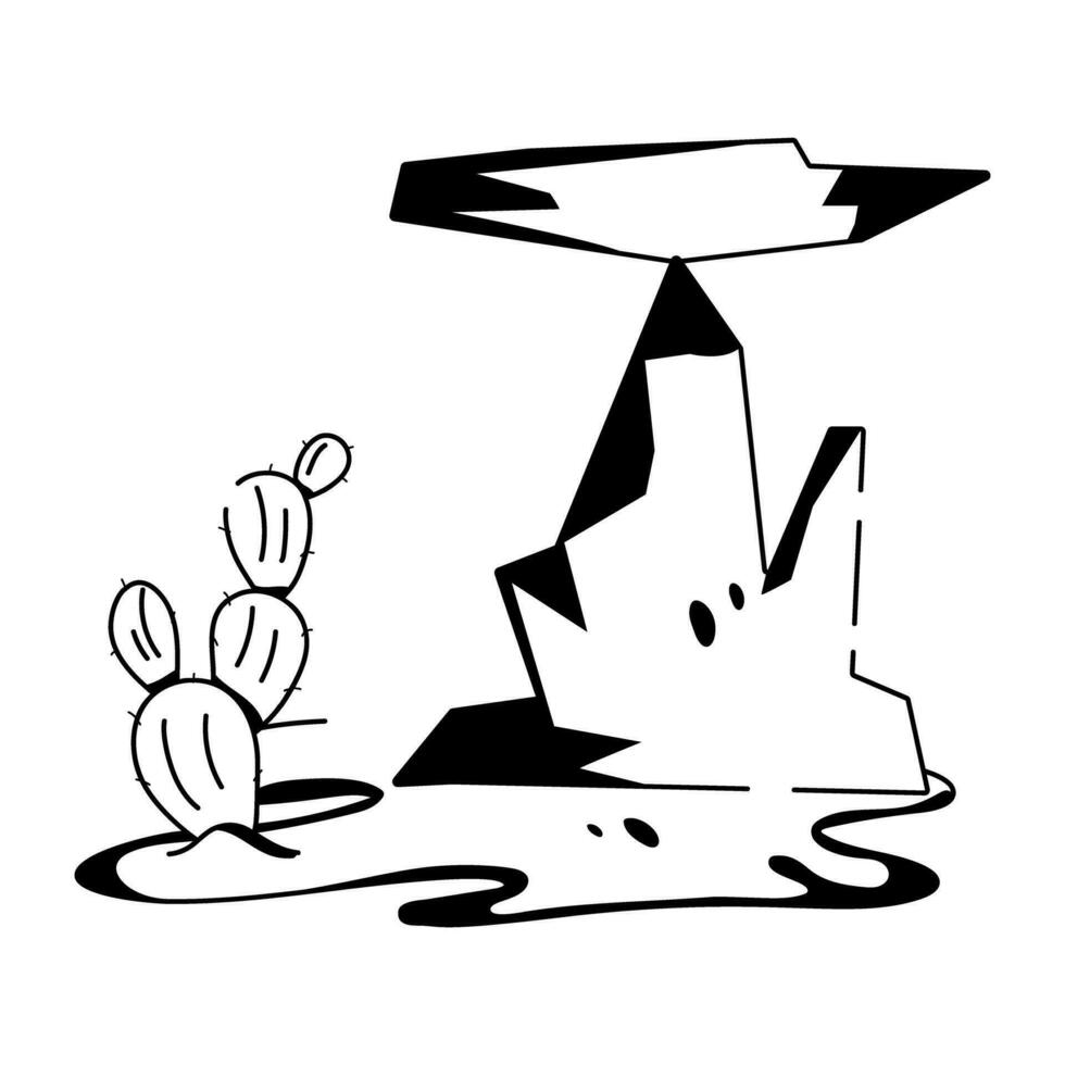 Trendy Cactus Rock vector