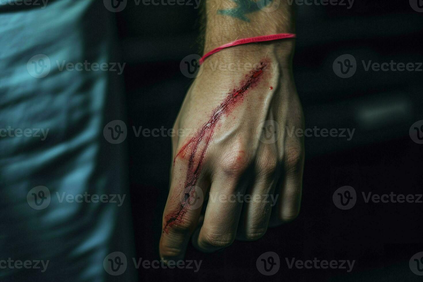 Injured hand after the accident photo