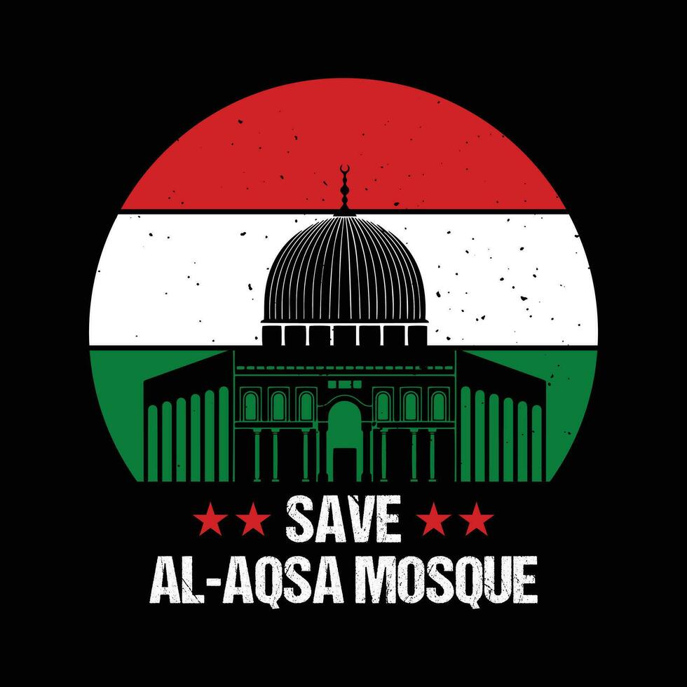 Save Al-Aqsa Mosque - Save Gaza, save Palestine vector background, poster, slogan, t-shirt design.