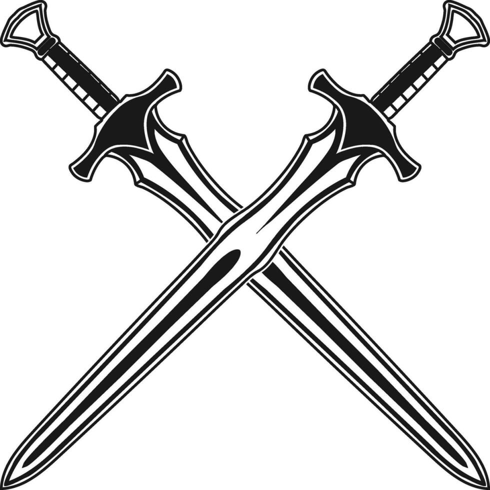 crossed swords vector