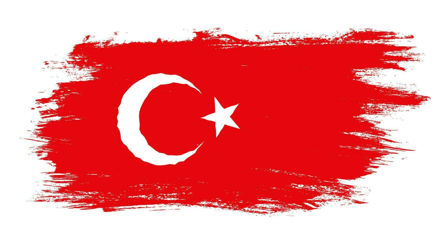 Vector vintage Turkish flag. Drawing flag of Turkey in grunge style.