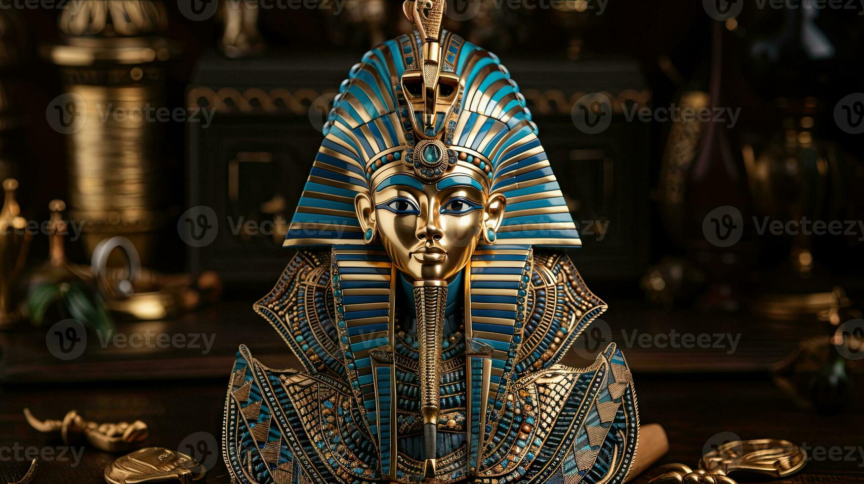 Egyptian god of wealth and prosperity. Luxurious ancient Egypt concept. photo