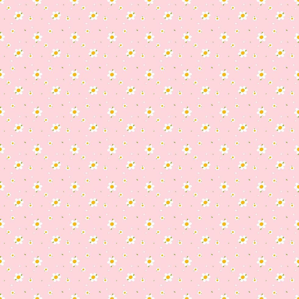 Seamless pattern with small cute flowers on a pink background, Digital background vector and illustration