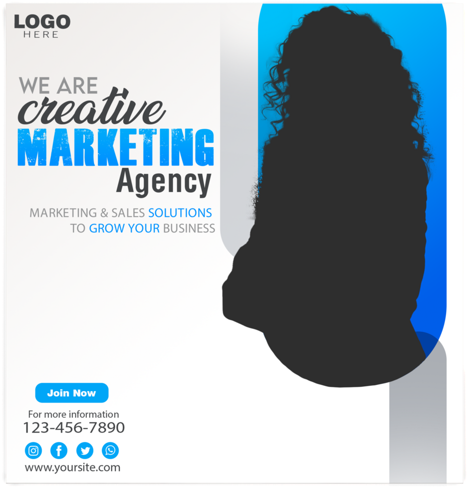 Digital marketing agency and corporate social media banner or instagram post template psd