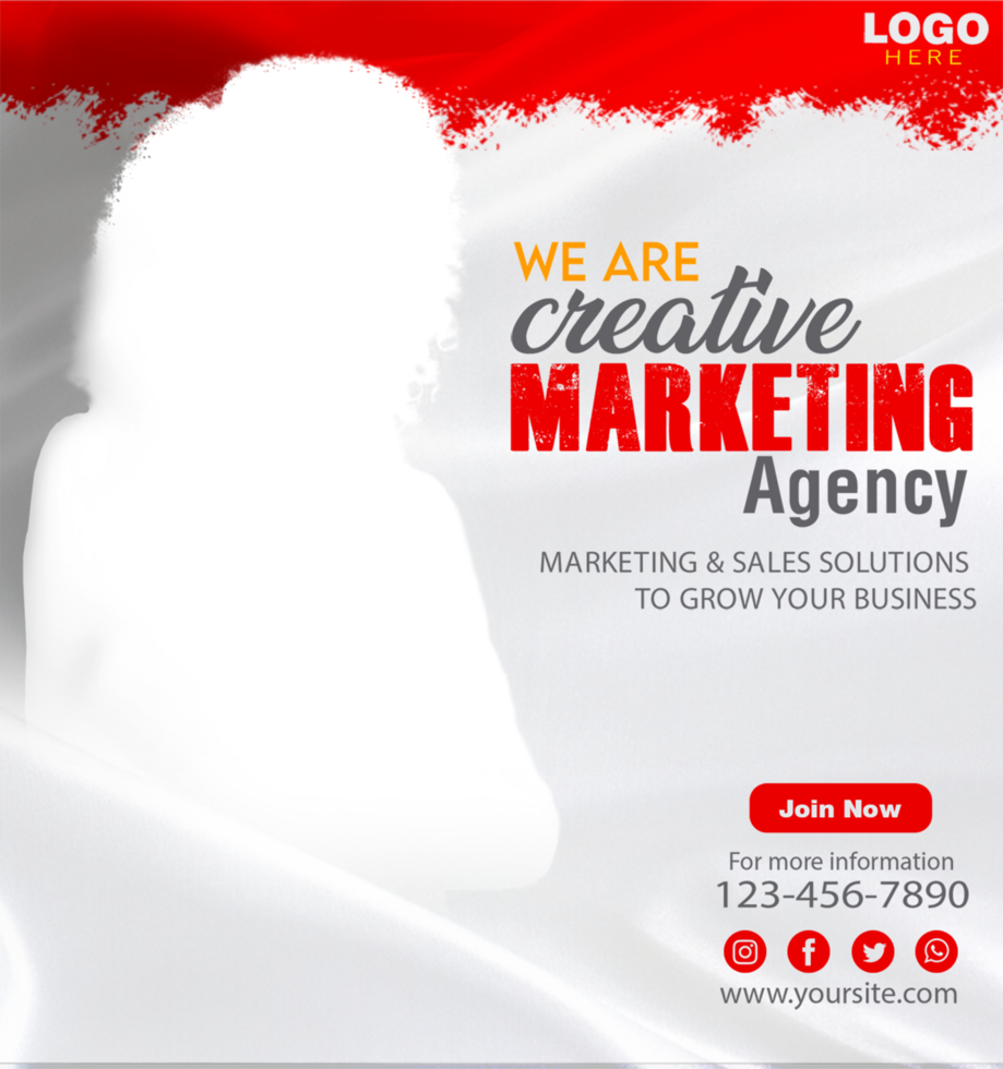 digitale marketing agenzia e aziendale sociale media bandiera o instagram inviare modello psd