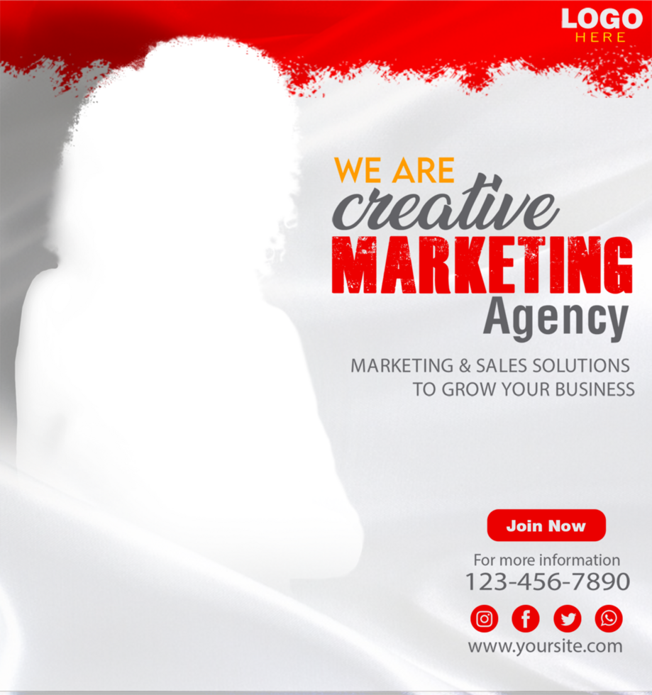 Digital marketing agency and corporate social media banner or instagram post template psd