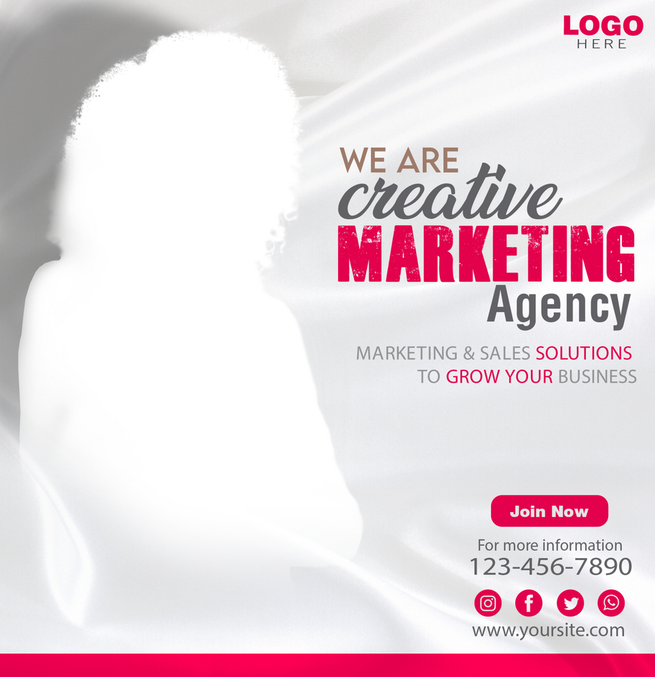 Digital marketing agency and corporate social media banner or instagram post template psd