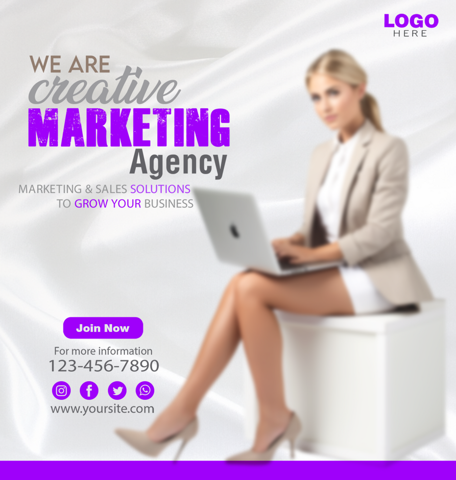 Digital marketing agency and corporate social media post template psd design