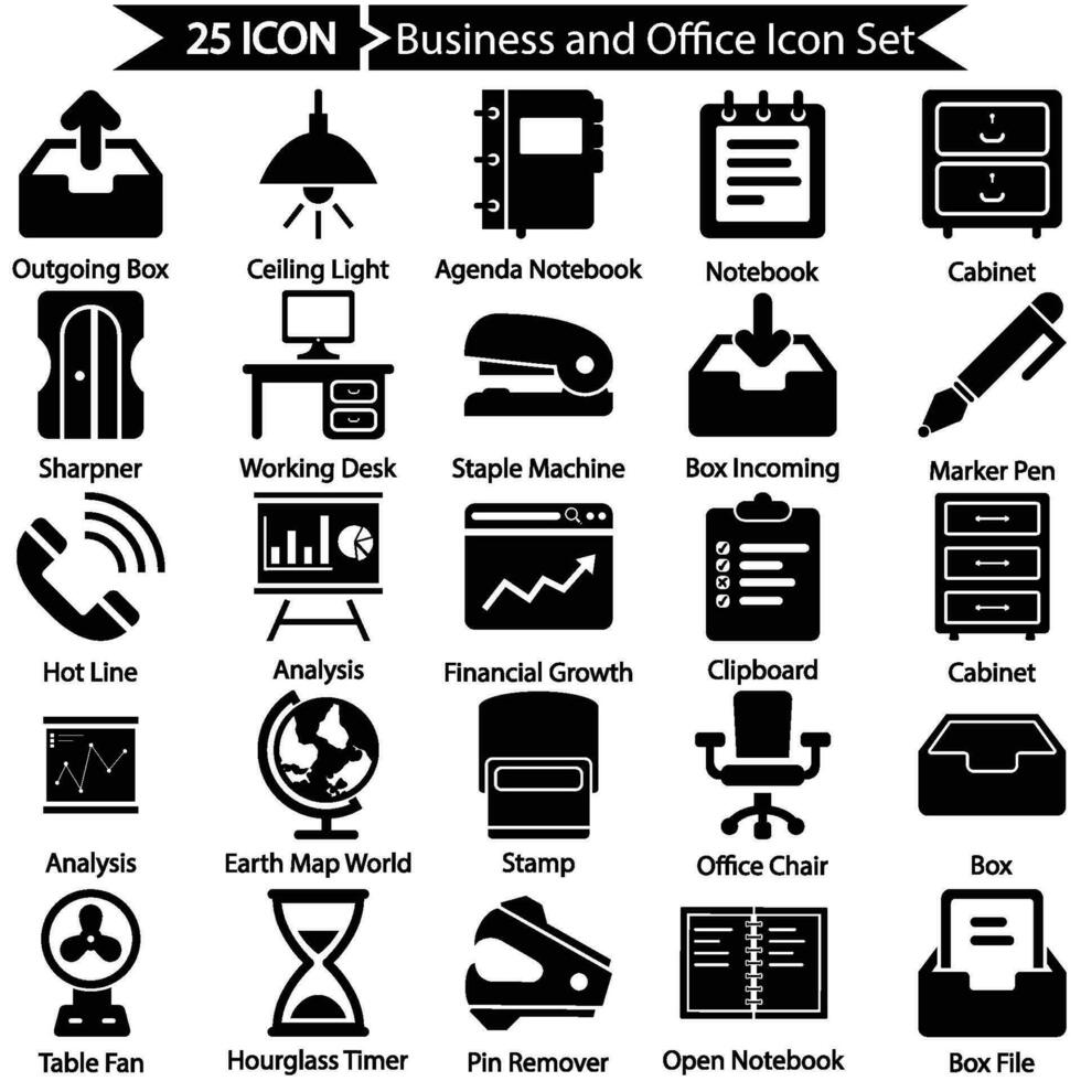 Business and Office Icon Set vector