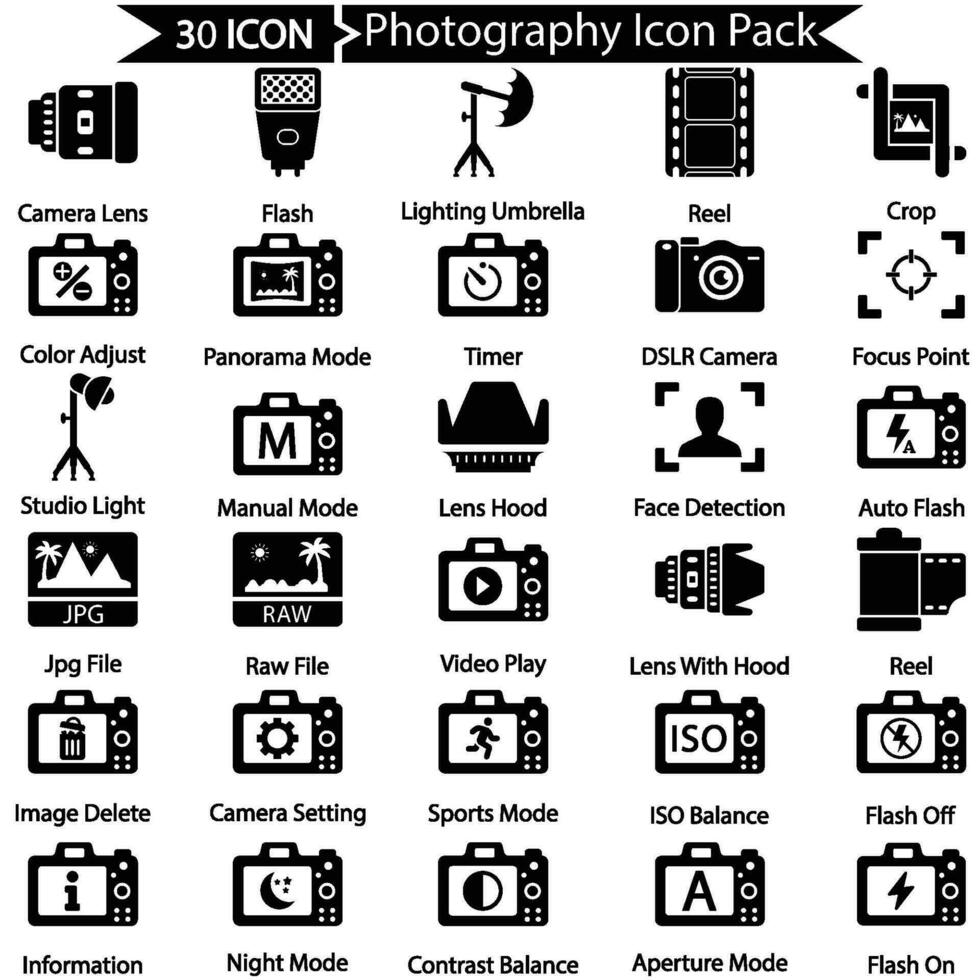 paquete de iconos de fotografía vector