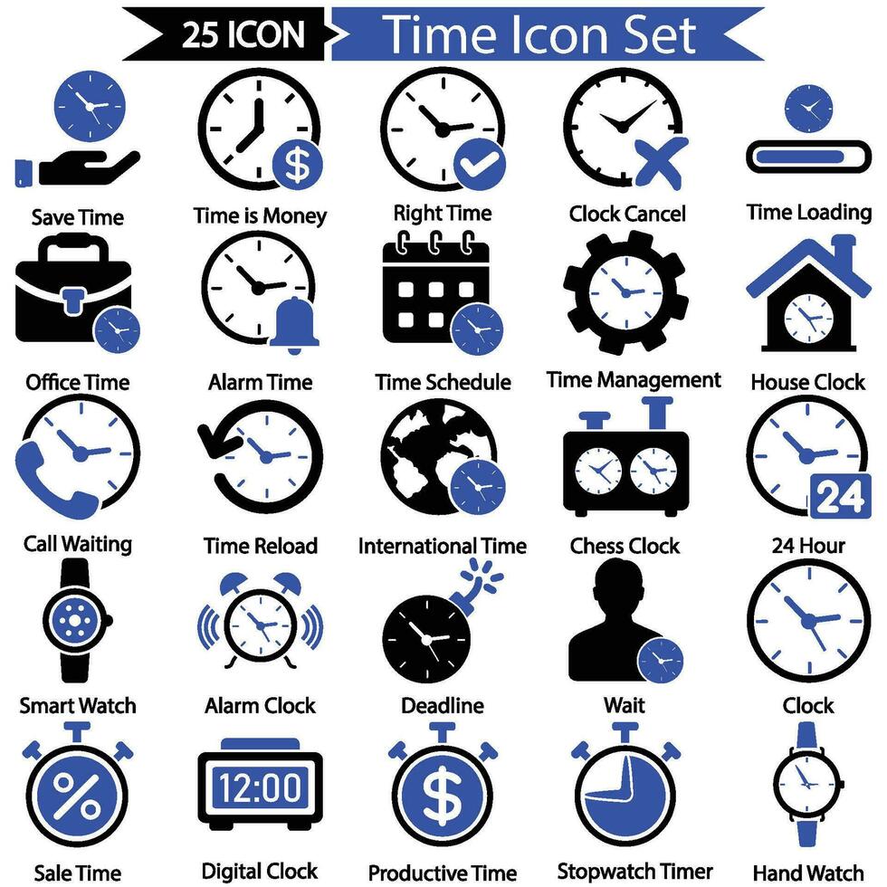Time Icon Set vector