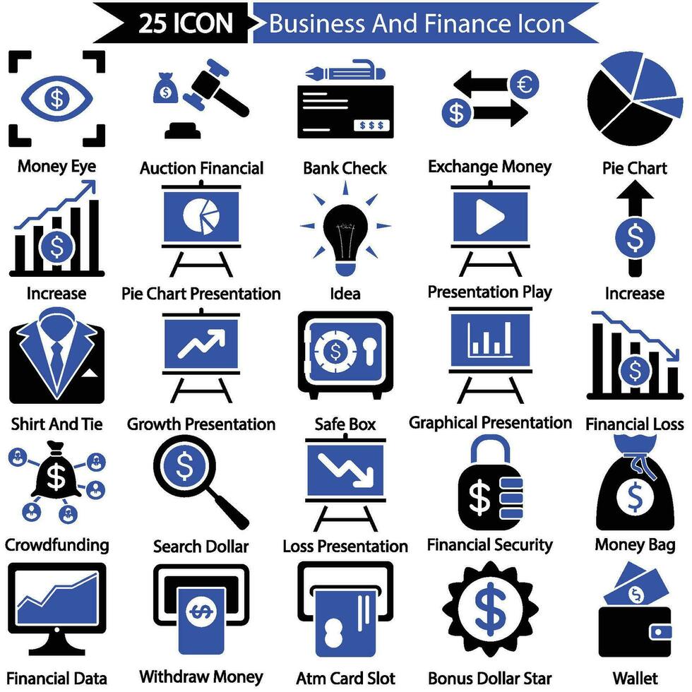 icono de negocios y finanzas vector