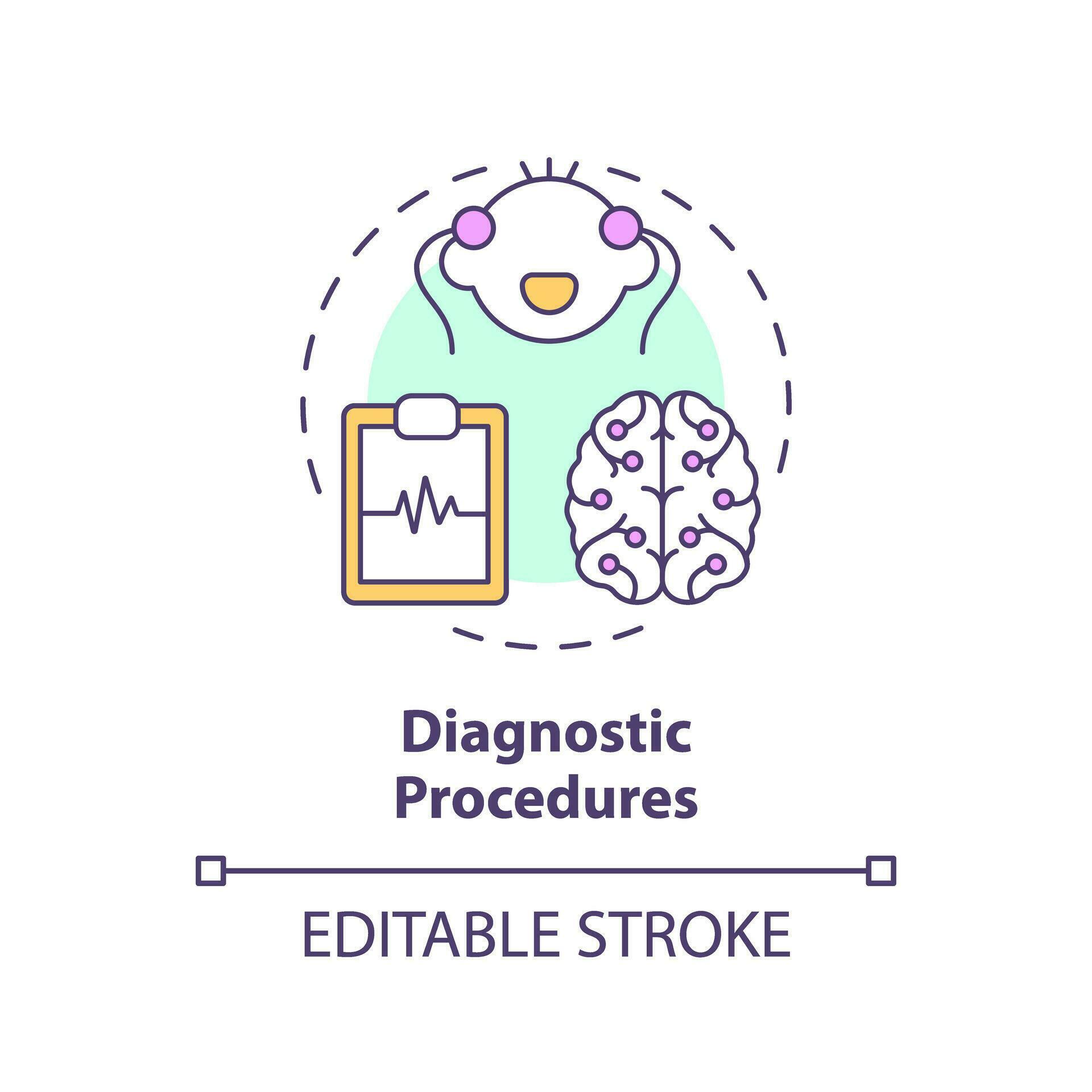 Diagnostic procedures concept icon. Pulmonary function test. Heart