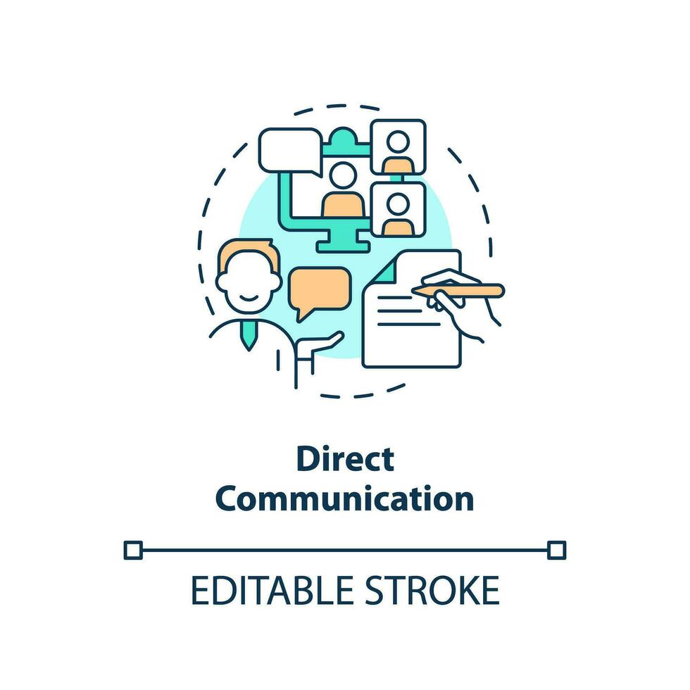 Editable direct communication icon concept, isolated vector, lobbying government thin line illustration. vector
