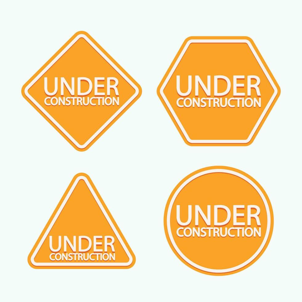 construction signs set 01 vector