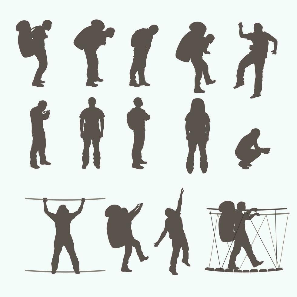 tourist set bag vector