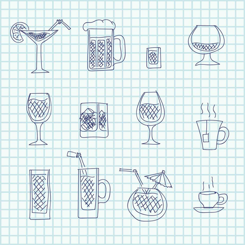 hand draw icons vector