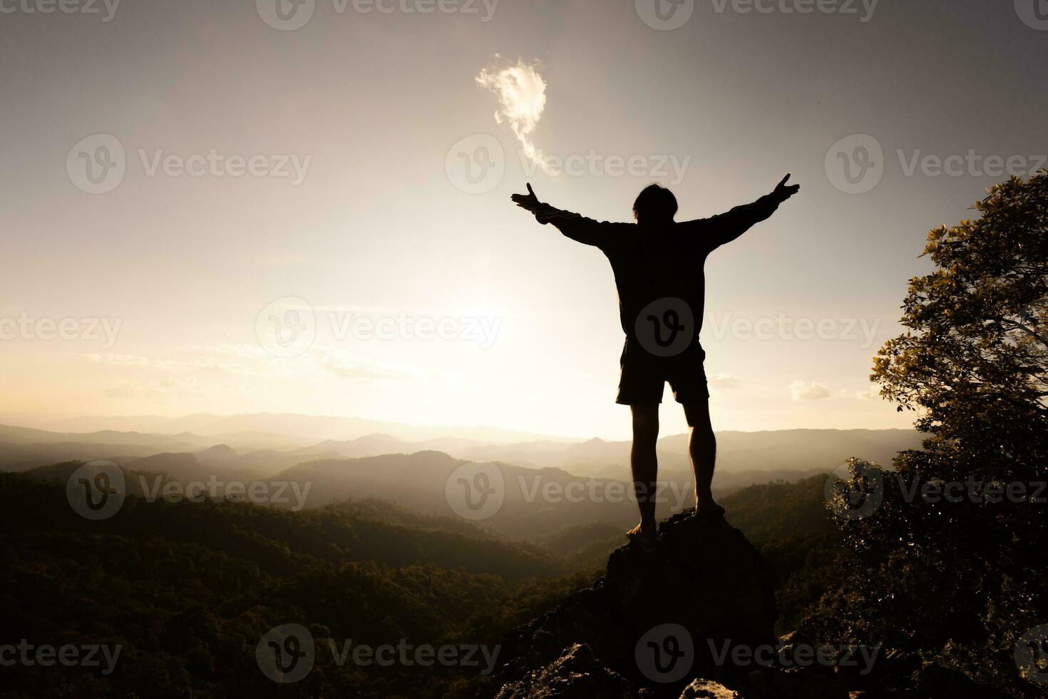 Religious Christian Adolescent boy praying over Bible indoors, Religious concepts. Religious beliefs Christian life crisis prayer to god. photo