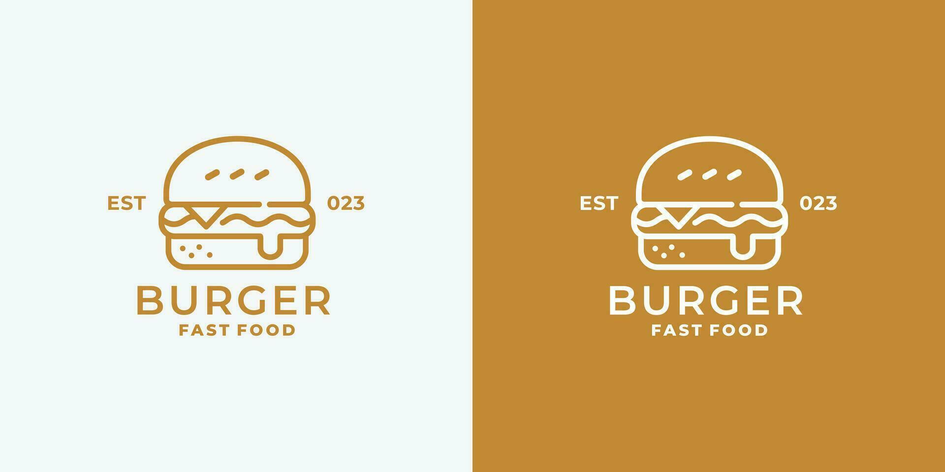 hamburguesa logo diseño vector ilustración