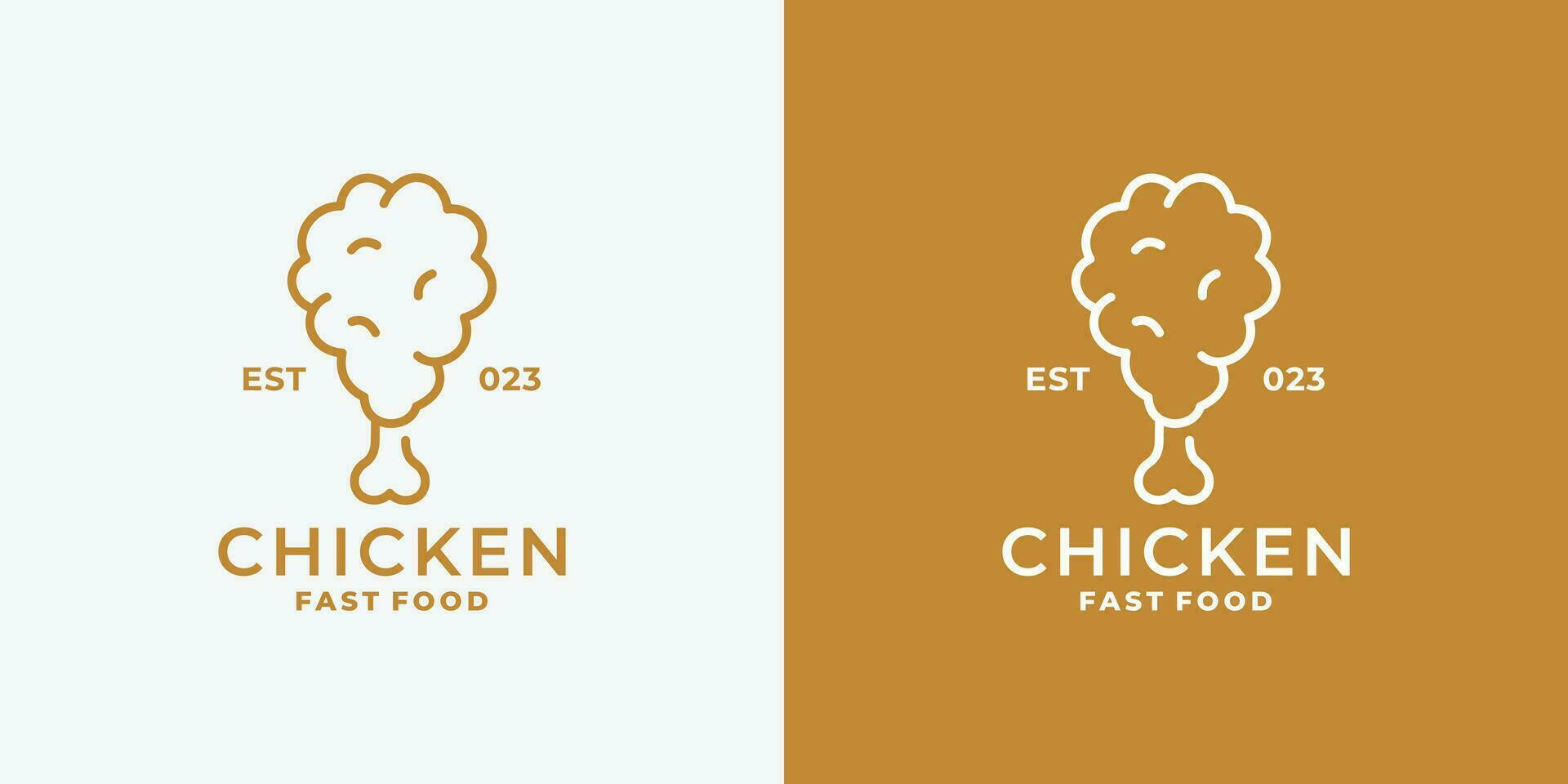 pollo pierna logo diseño vector