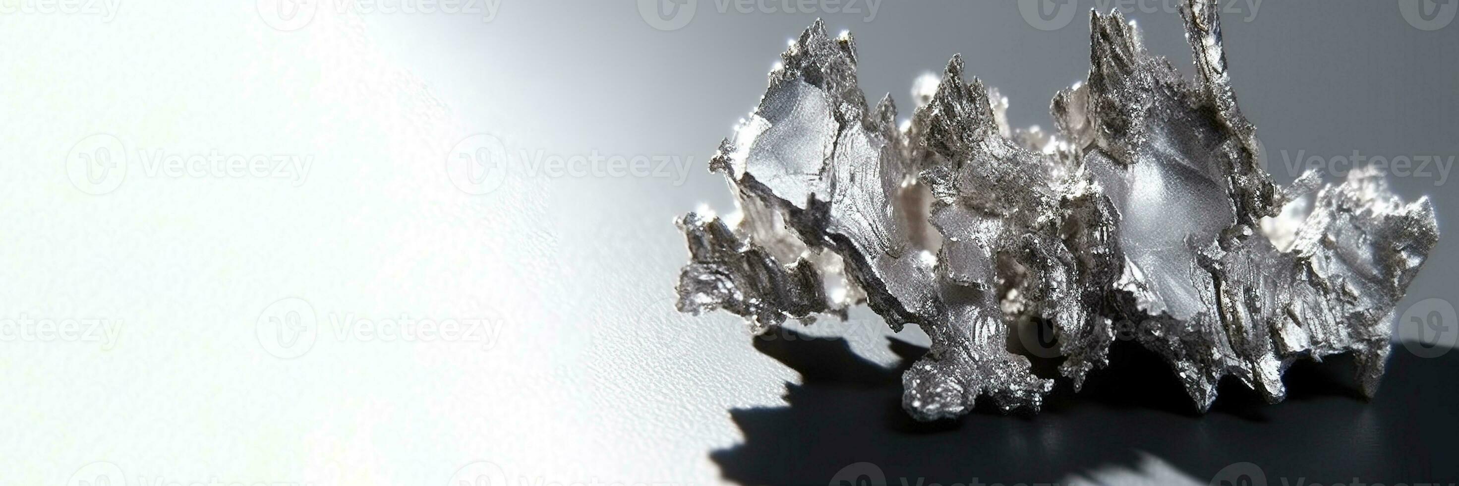 Palladium is rare precious natural geological stone on gradient background in low key, isolate. AI generated. photo