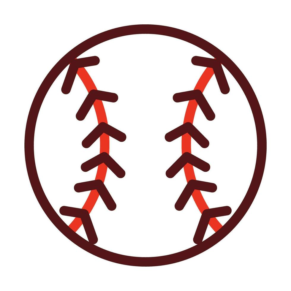 Baseball Vector Thick Line Two Color Icons For Personal And Commercial Use.