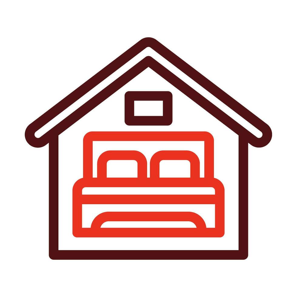 Accommodation Vector Thick Line Two Color Icons For Personal And Commercial Use.