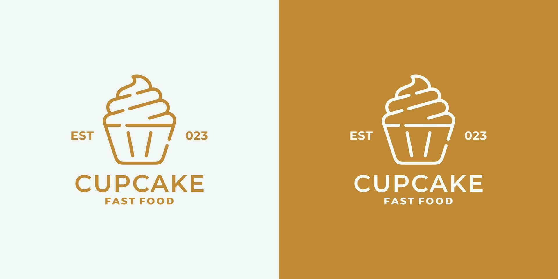 Cupcake logo design vector illustration