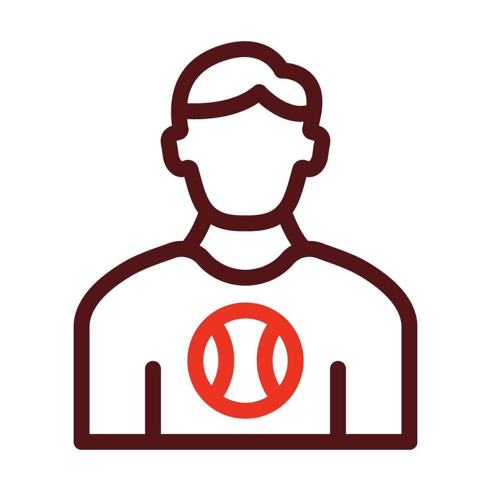 Male Baseball Fan Vector Thick Line Two Color Icons For Personal And Commercial Use.