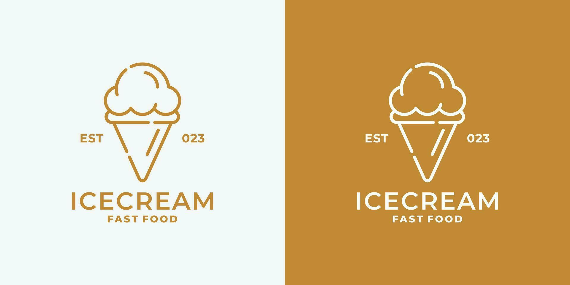 Ilustración de vector de diseño de logotipo de helado