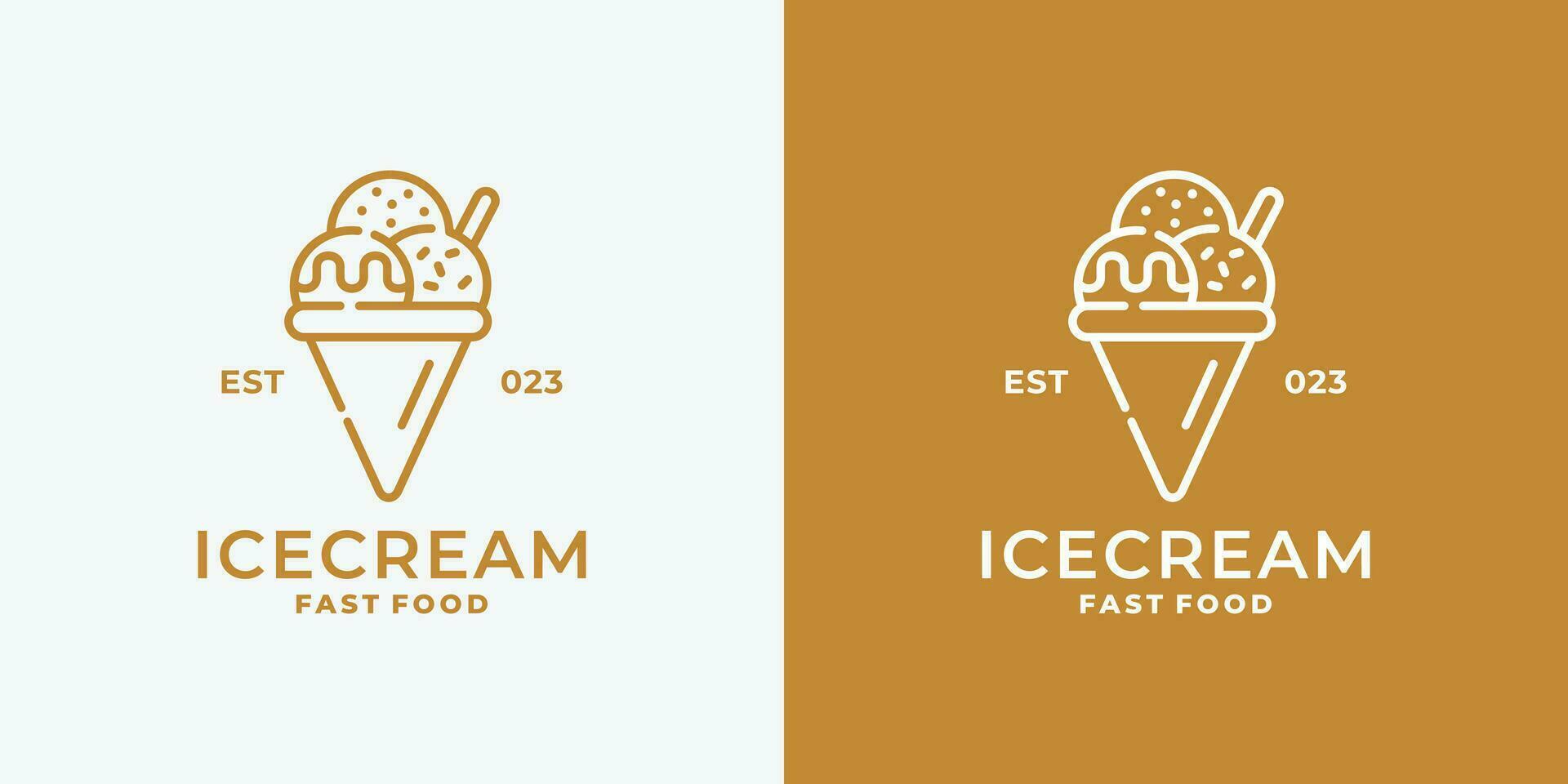 Ilustración de vector de diseño de logotipo de helado