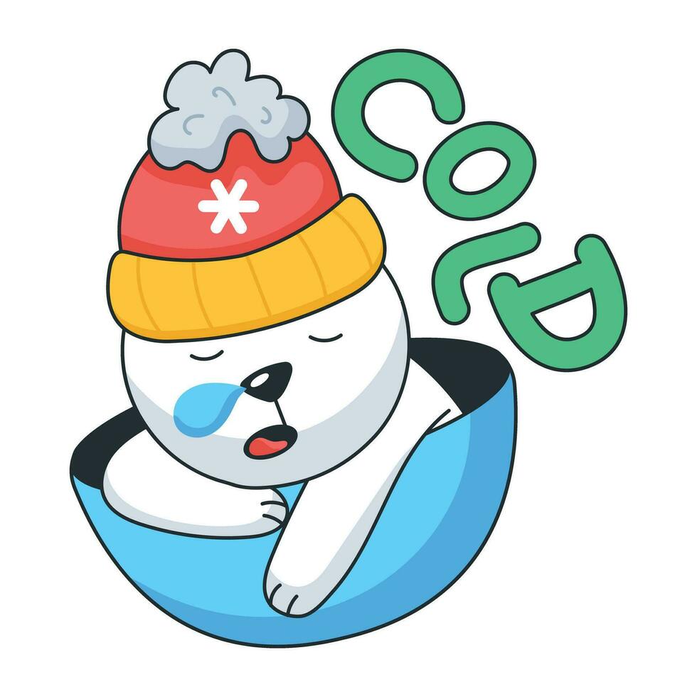Trendy Cold Bear vector