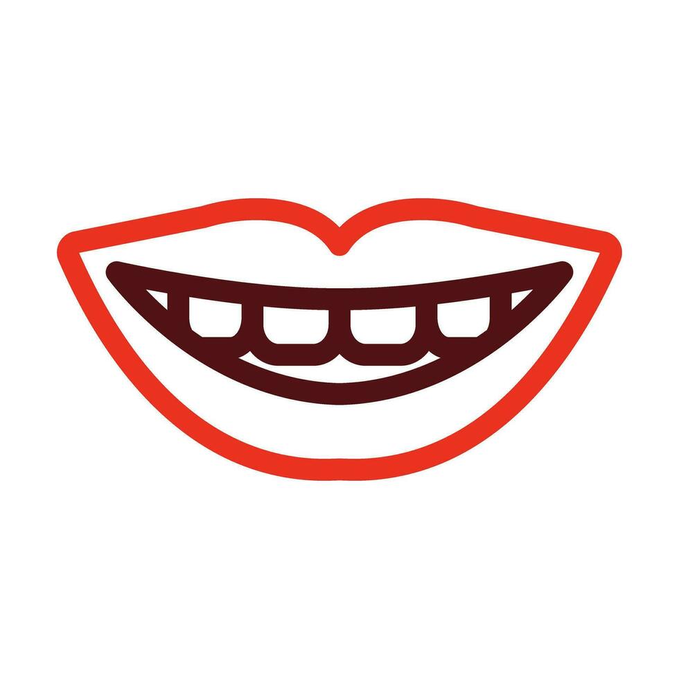 Smiling Vector Thick Line Two Color Icons For Personal And Commercial Use.