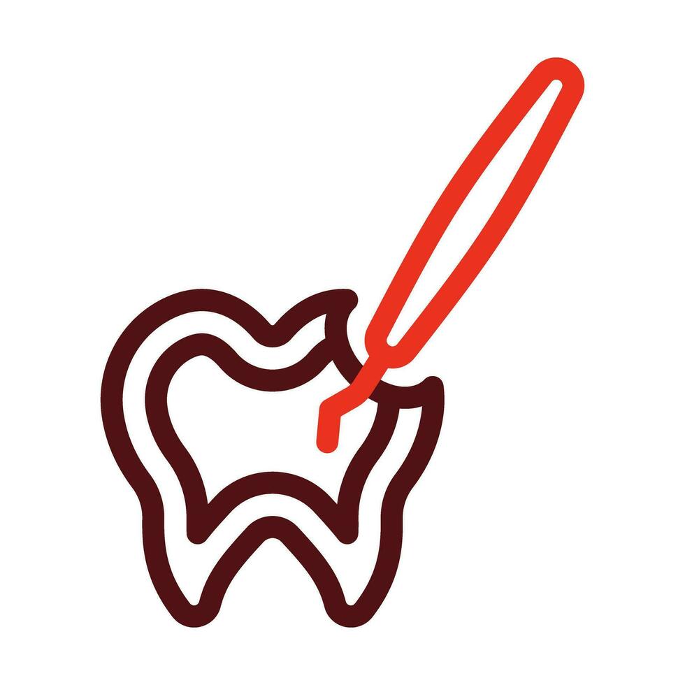 Root Canal Vector Thick Line Two Color Icons For Personal And Commercial Use.