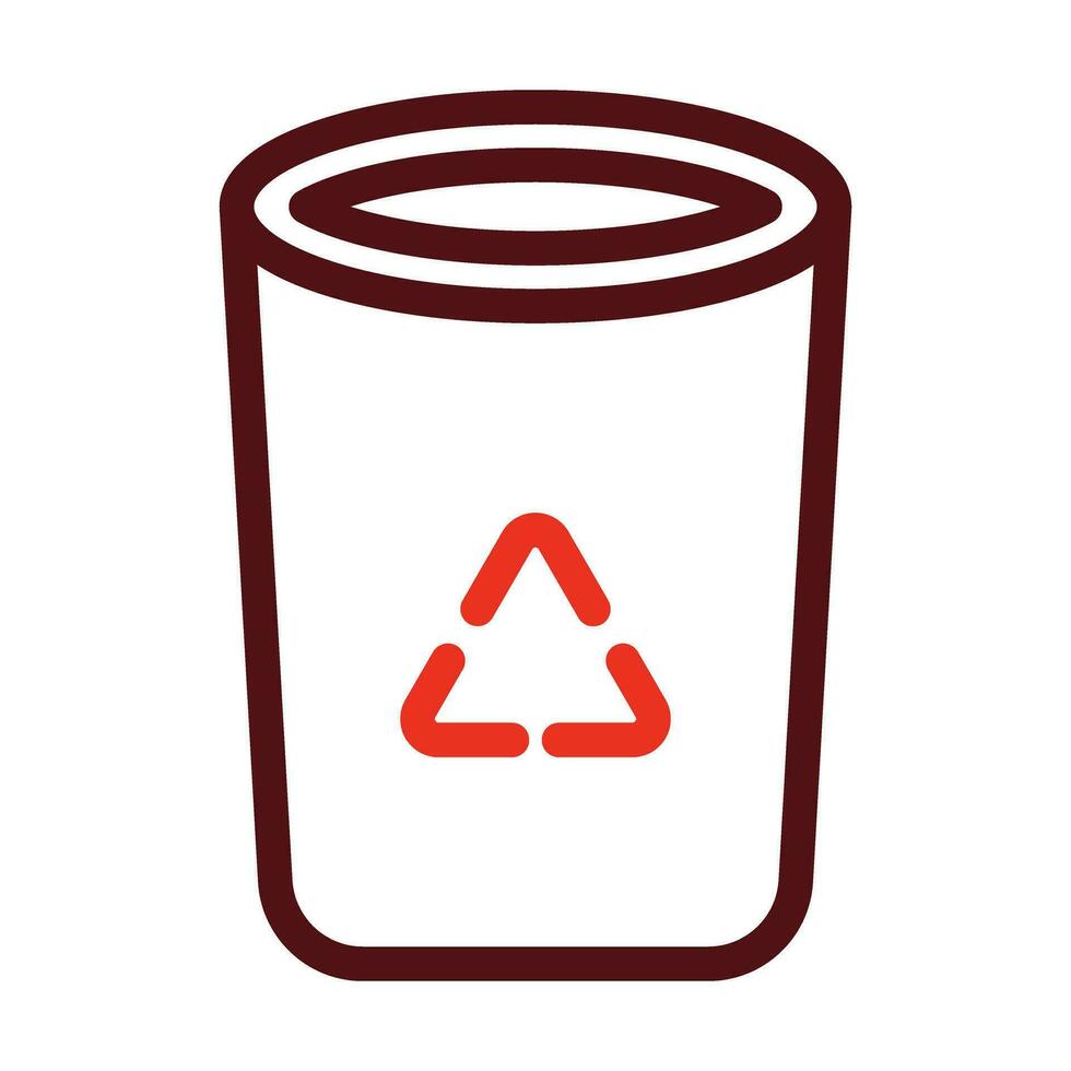 Recycling Bin Vector Thick Line Two Color Icons For Personal And Commercial Use.
