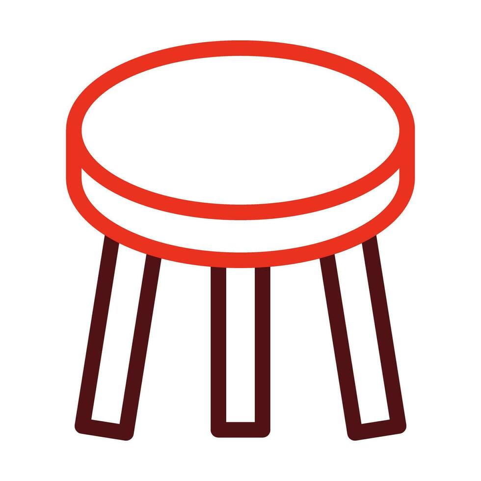 Stool Vector Thick Line Two Color Icons For Personal And Commercial Use.
