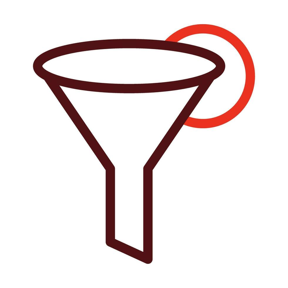 Funnel Vector Thick Line Two Color Icons For Personal And Commercial Use.