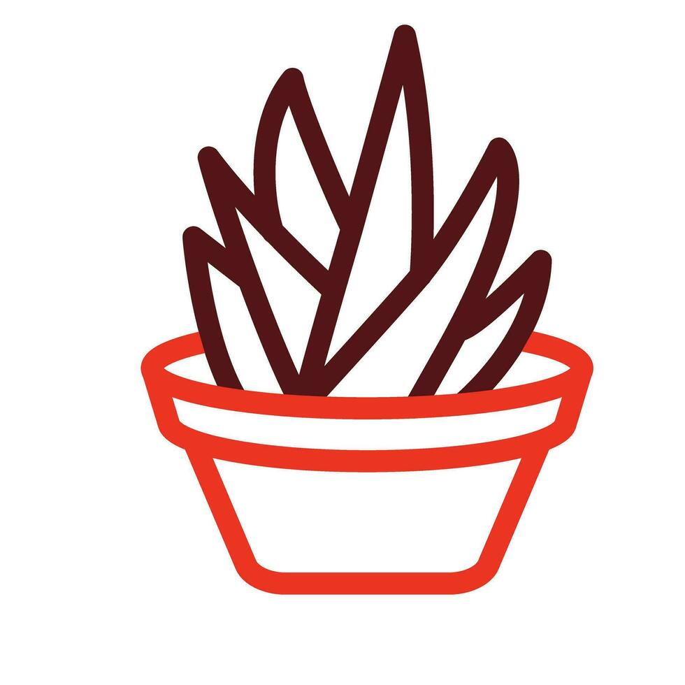 Aloe Vera Vector Thick Line Two Color Icons For Personal And Commercial Use.