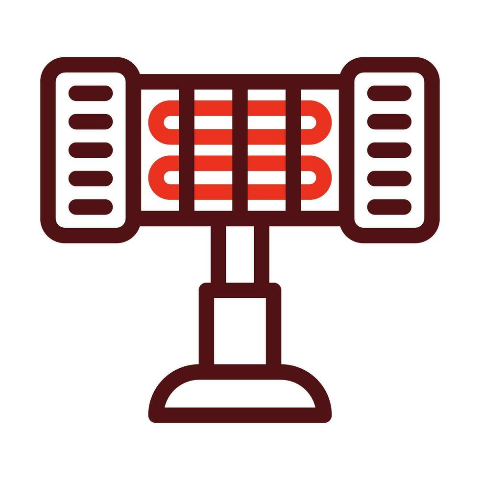 Infrared Heater Vector Thick Line Two Color Icons For Personal And Commercial Use.