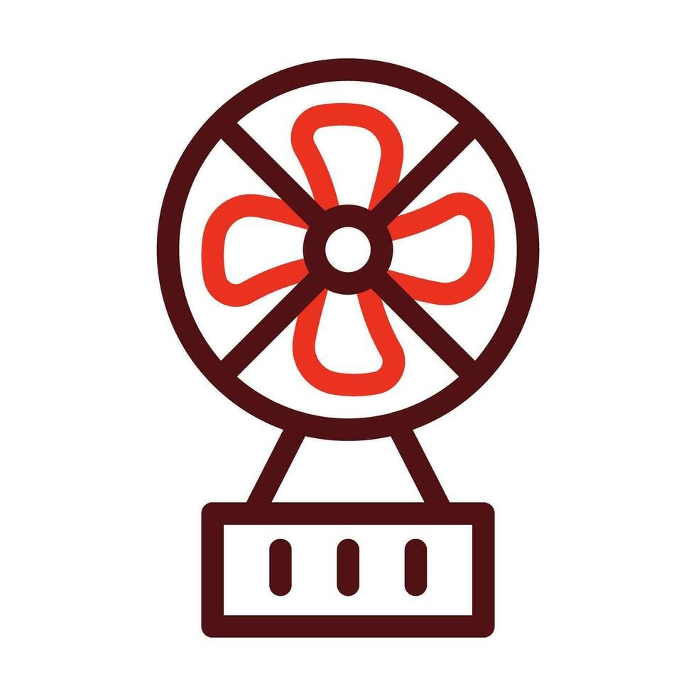 Electric Fan Vector Thick Line Two Color Icons For Personal And Commercial Use.