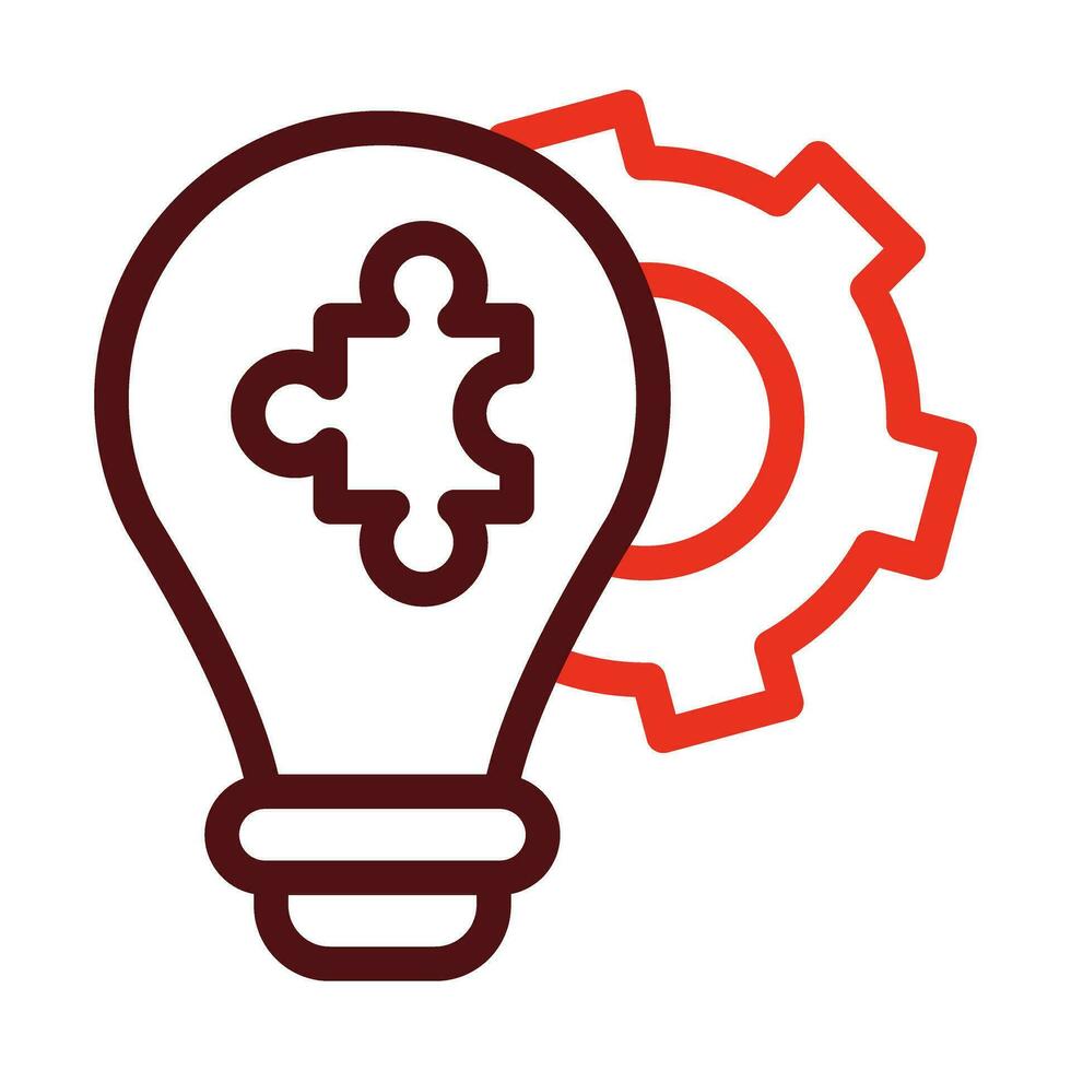 Problem Solving Vector Thick Line Two Color Icons For Personal And Commercial Use.