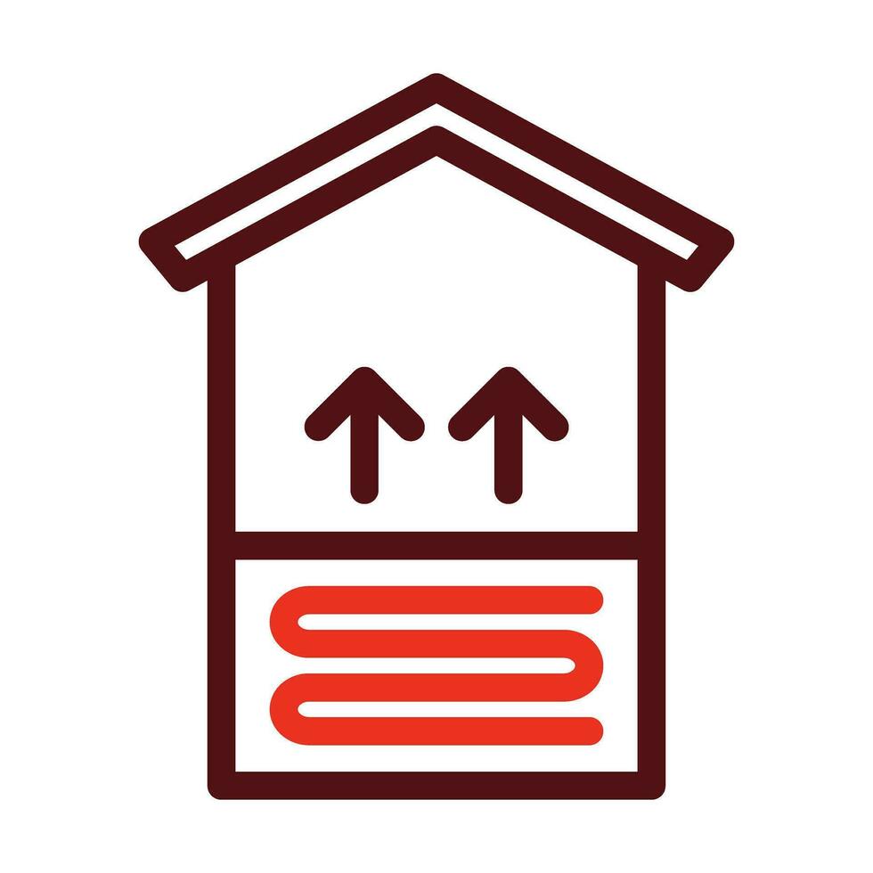 Underfloor Heating Vector Thick Line Two Color Icons For Personal And Commercial Use.